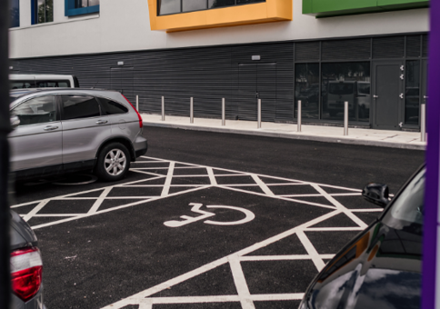 Disabled parking space in Riverside car park