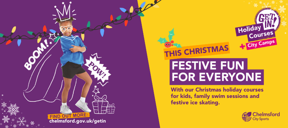 Festive fun for everyone this Christmas, with our Christmas holiday courses for kids, family swim sessions and festive ice skating