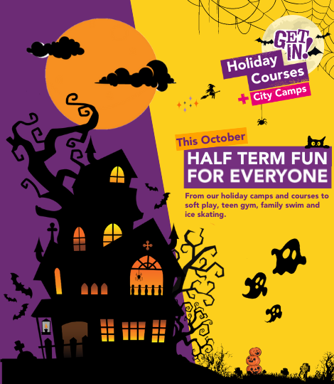 This October half term fun for everyone with our holiday camps and courses for kids, plus soft play, teen gym, family swim and ice skating.