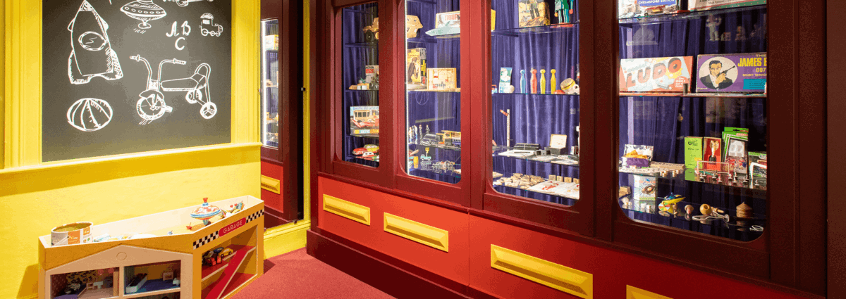 Toys and childhood exhibition room at Chelmsford Museum