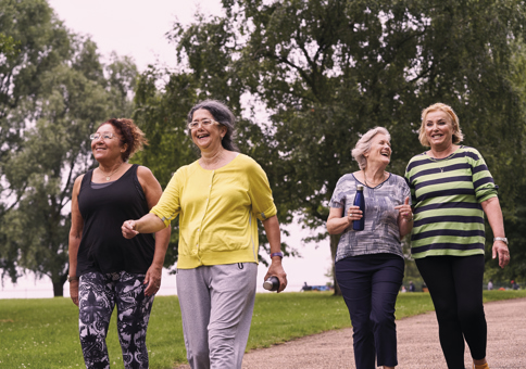 Group of older ladies walking