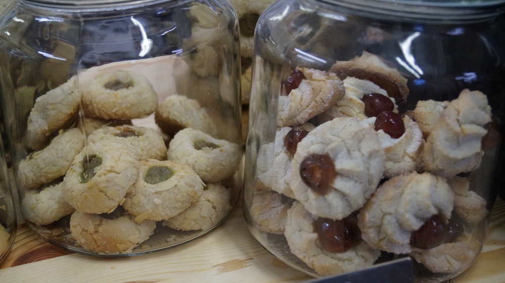 Jars of freshly baked biscuits