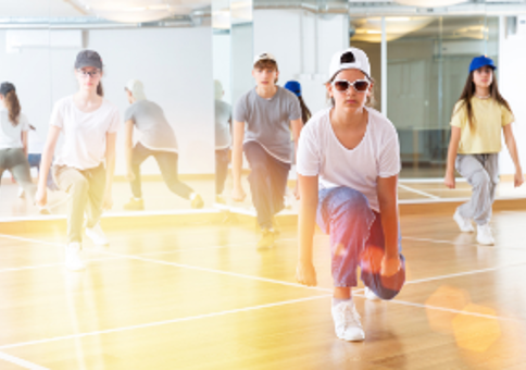 Children dancing in studio