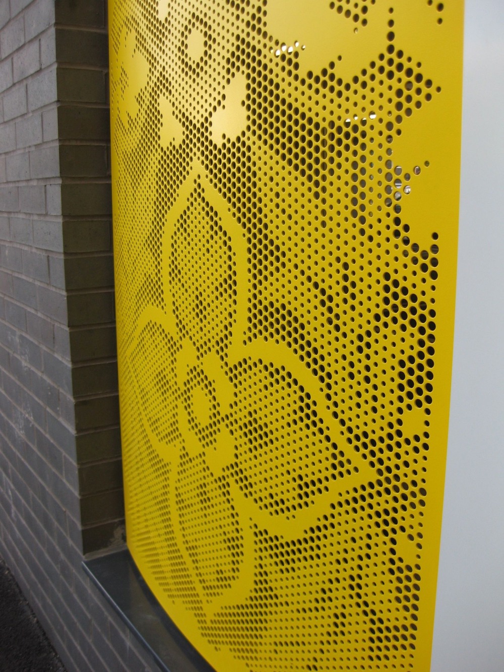 Yellow panel with flowers in damask pattern