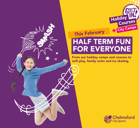 Half term fun for everyone this February. From our holiday camps and courses to soft play, family swim and ice skating (with girl jumping in the air)